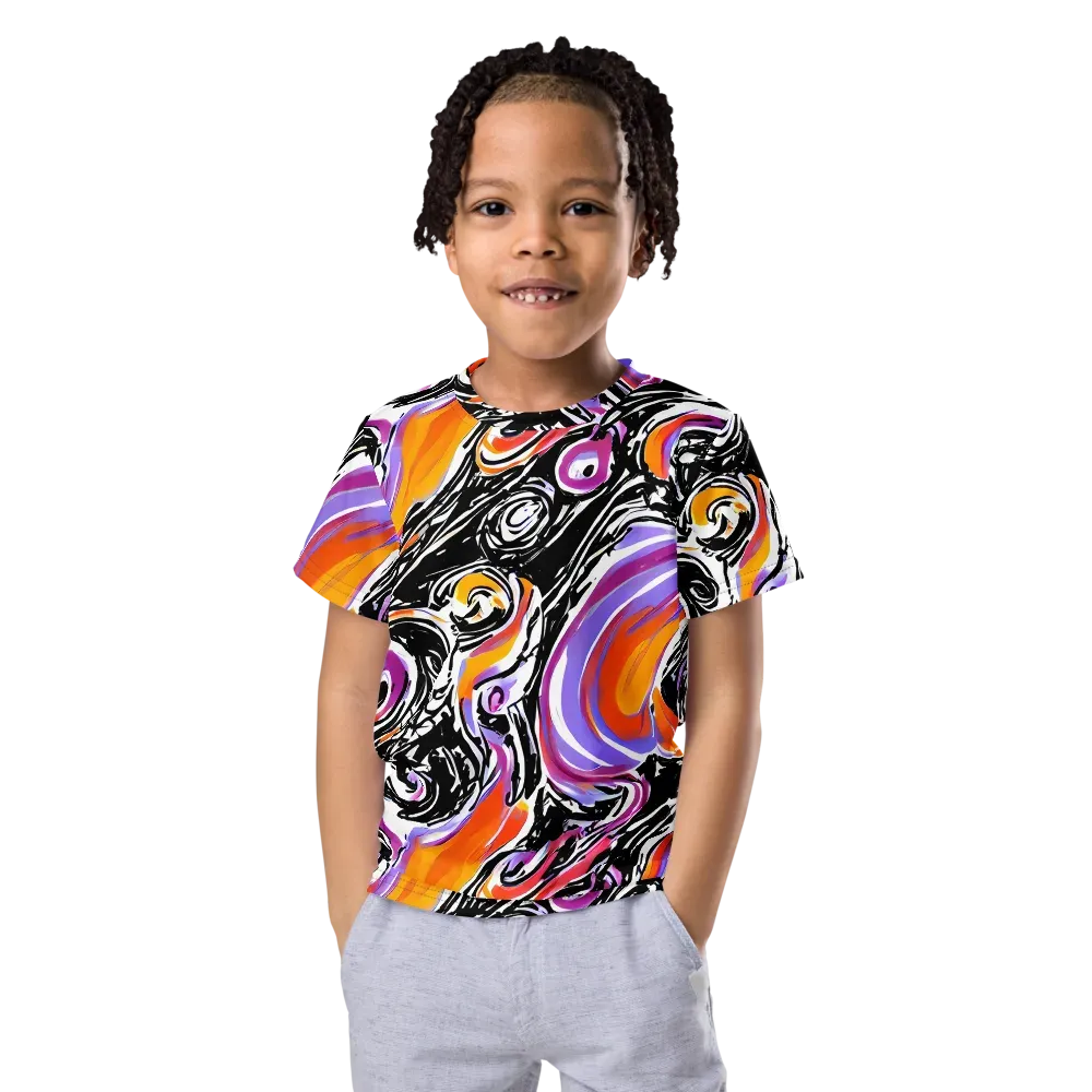 Inferno Spiral on Kids Crew Neck T-Shirt — Front