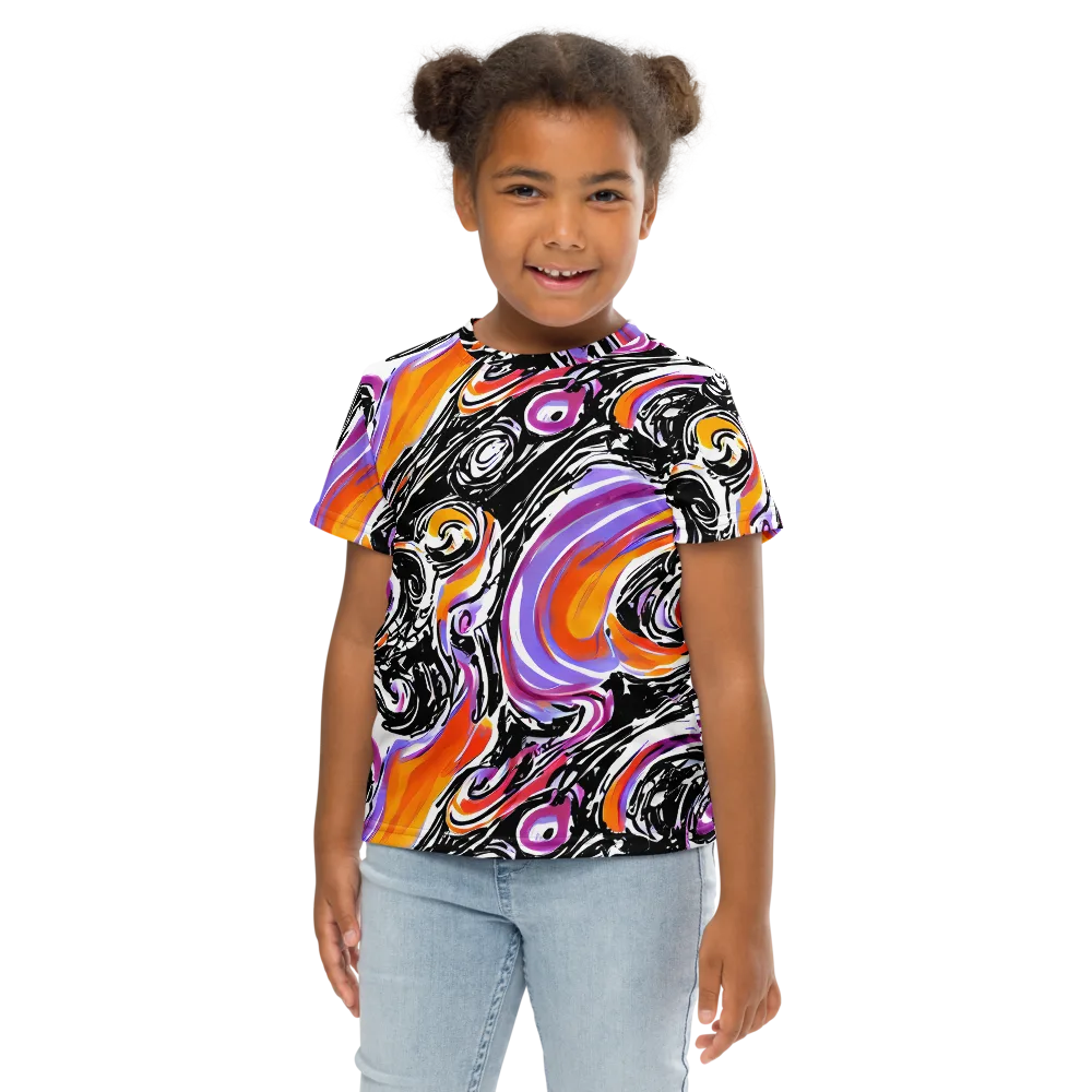 Inferno Spiral on Kids Crew Neck T-Shirt — Front