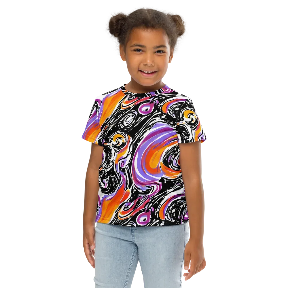 Inferno Spiral on Kids Crew Neck T-Shirt — Front