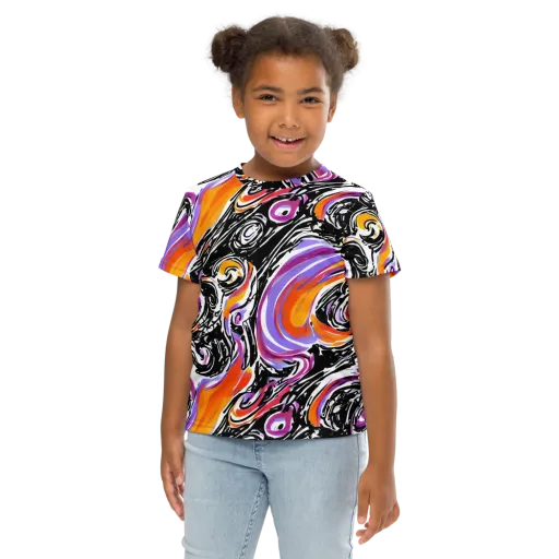 Inferno Spiral on a Kids Crew Neck T-Shirt