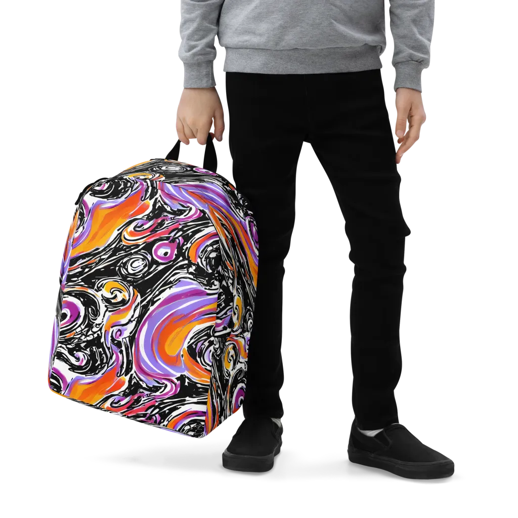 Inferno Spiral on Minimalist Backpack — Zoomed-in