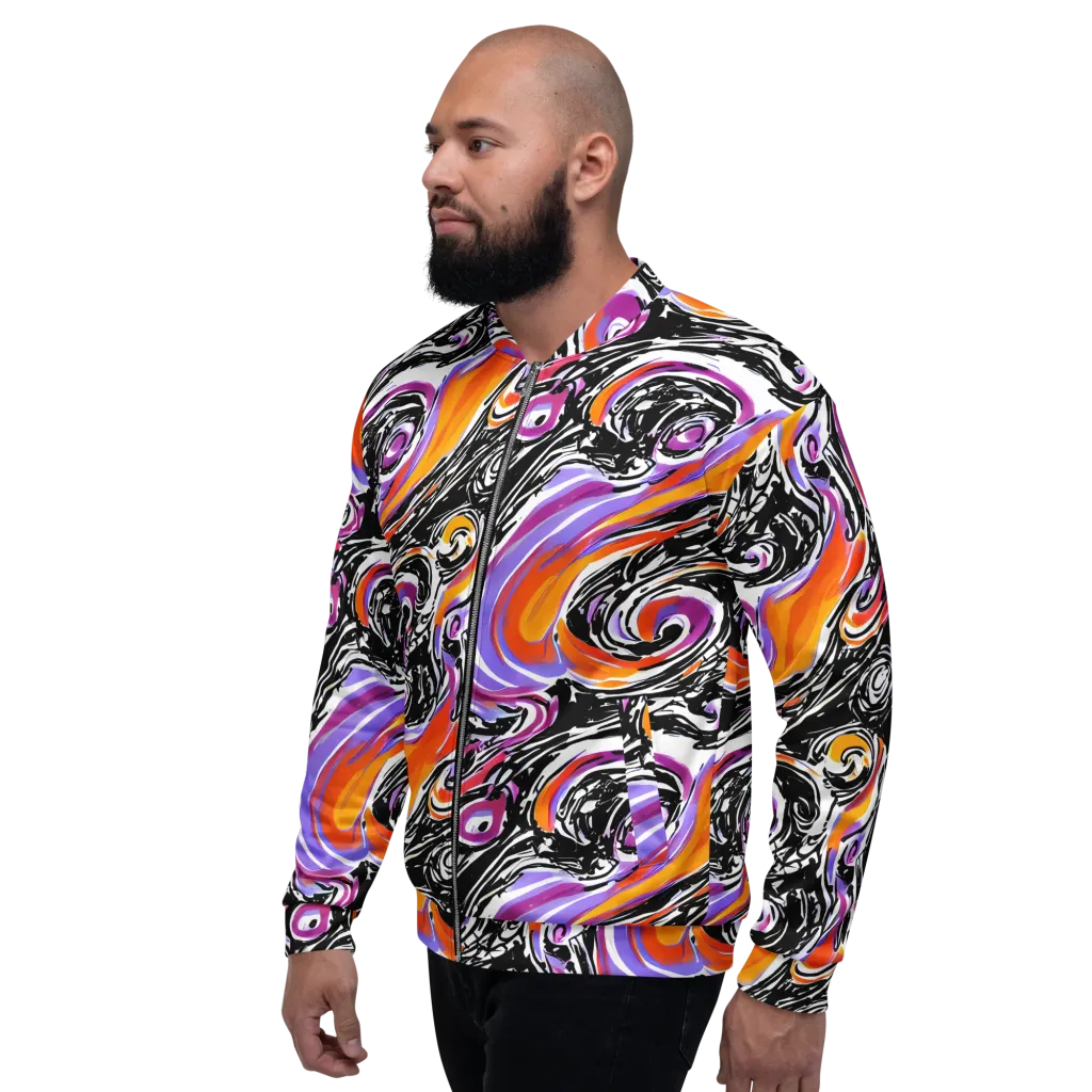 Inferno Spiral on Bomber Jacket — Left