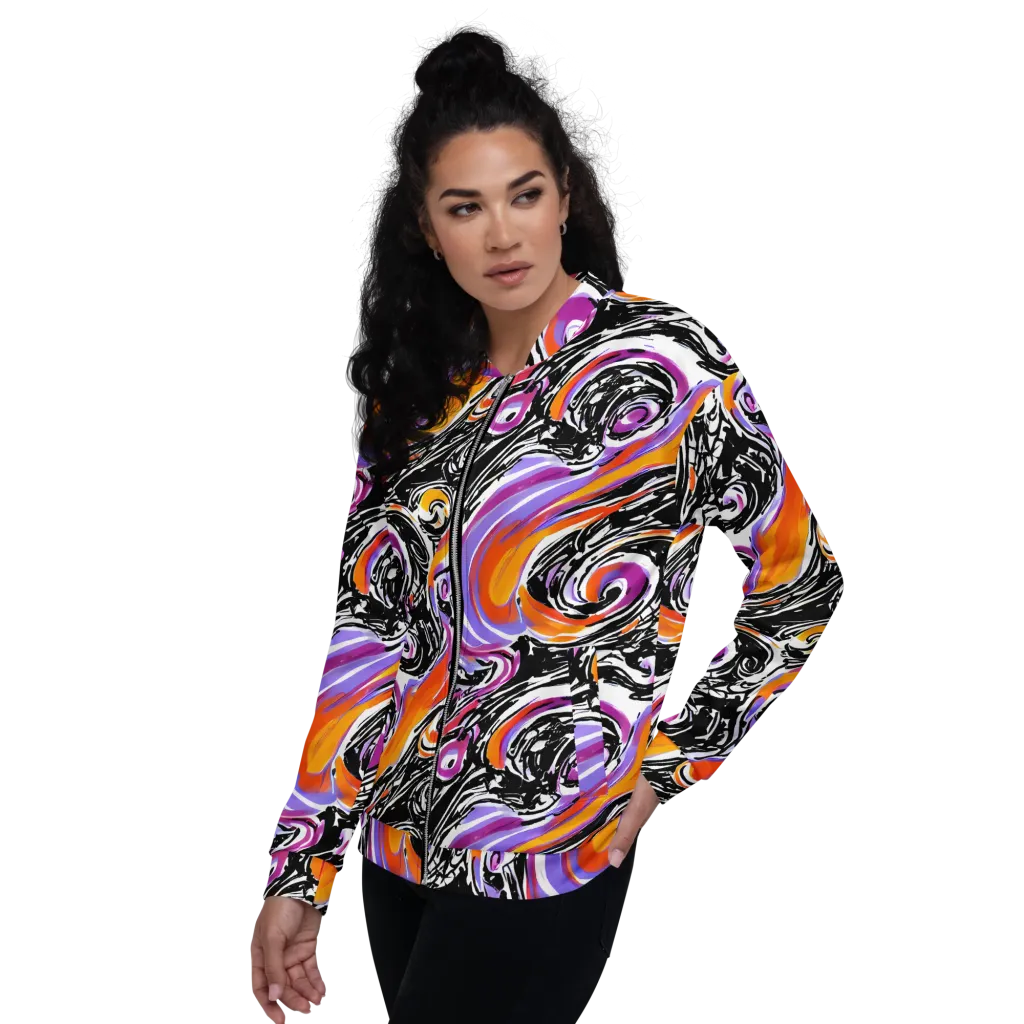 Inferno Spiral on Bomber Jacket — Left