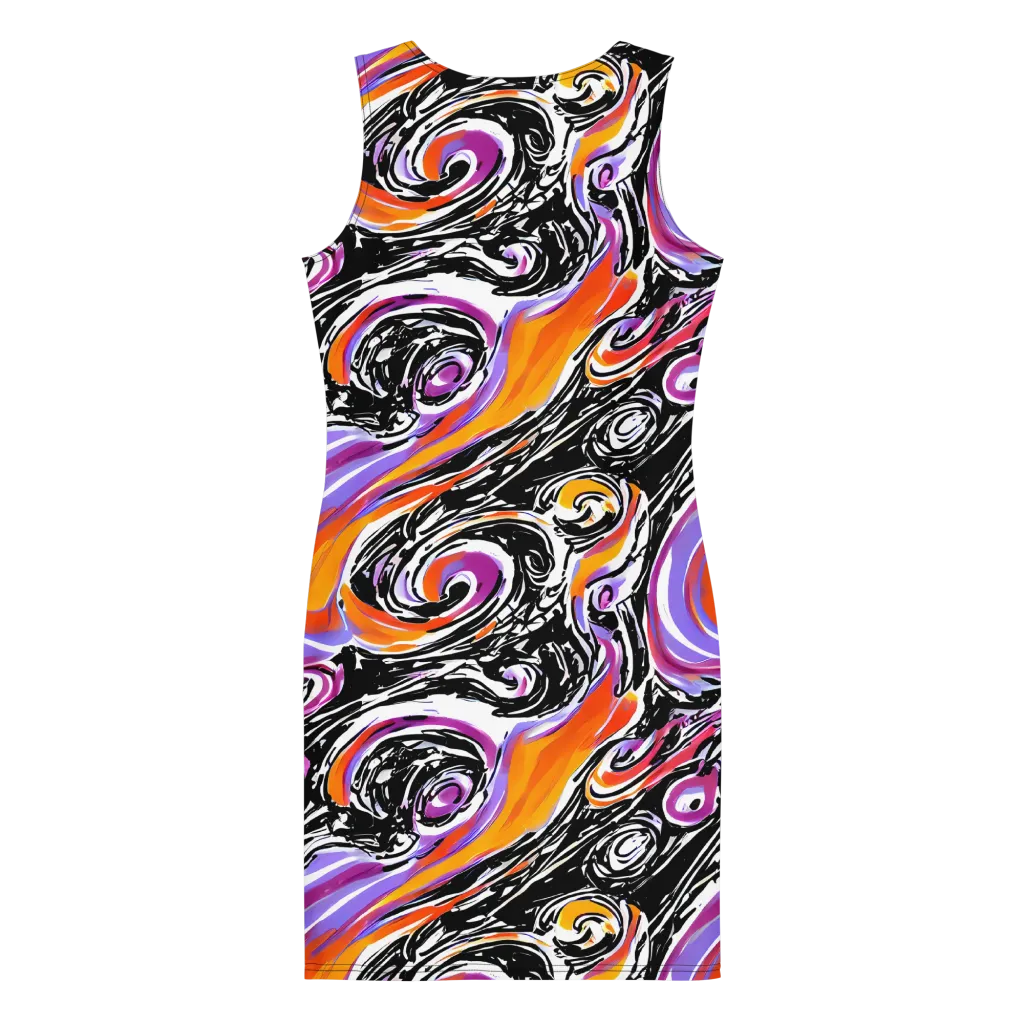 Inferno Spiral on Bodycon Dress — Back