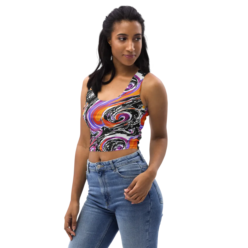 Inferno Spiral on Crop Top — Left Front