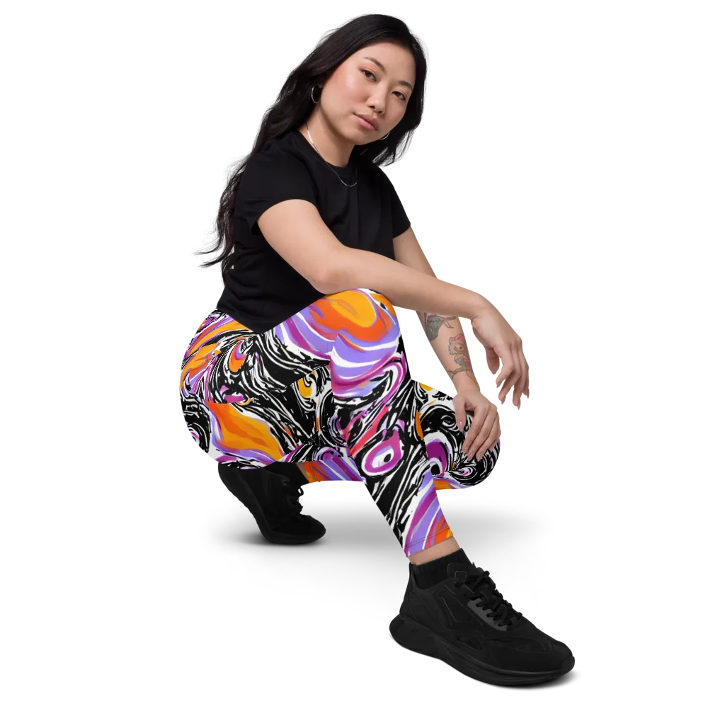 Inferno Spiral on Leggings with Pockets — Right Front