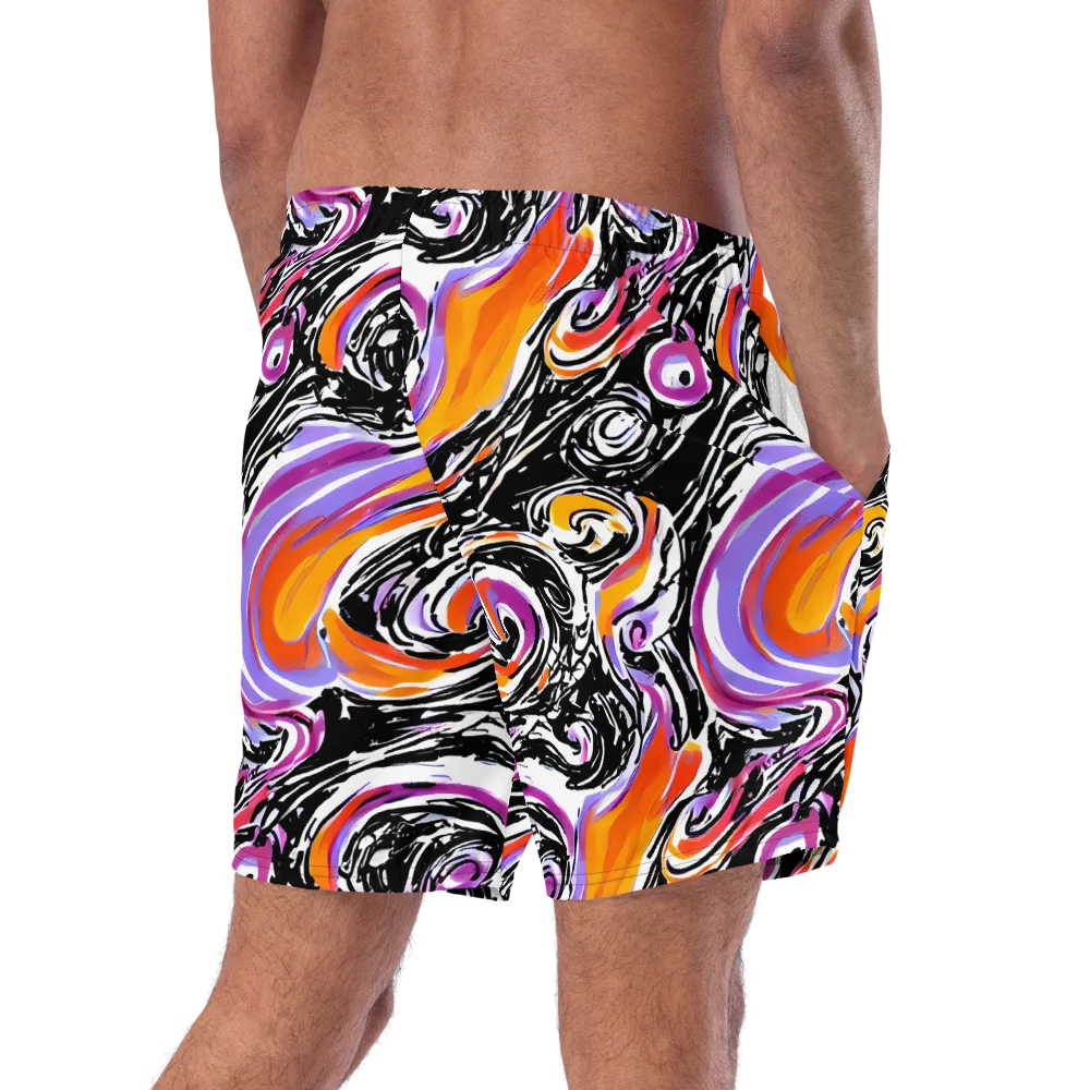 Inferno Spiral on Swim Trunks — Right Back