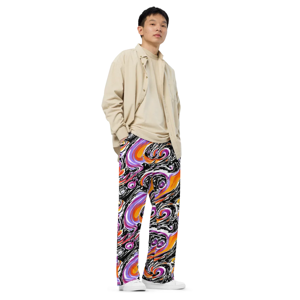 Inferno Spiral on Wide-Leg Pants — Right Front