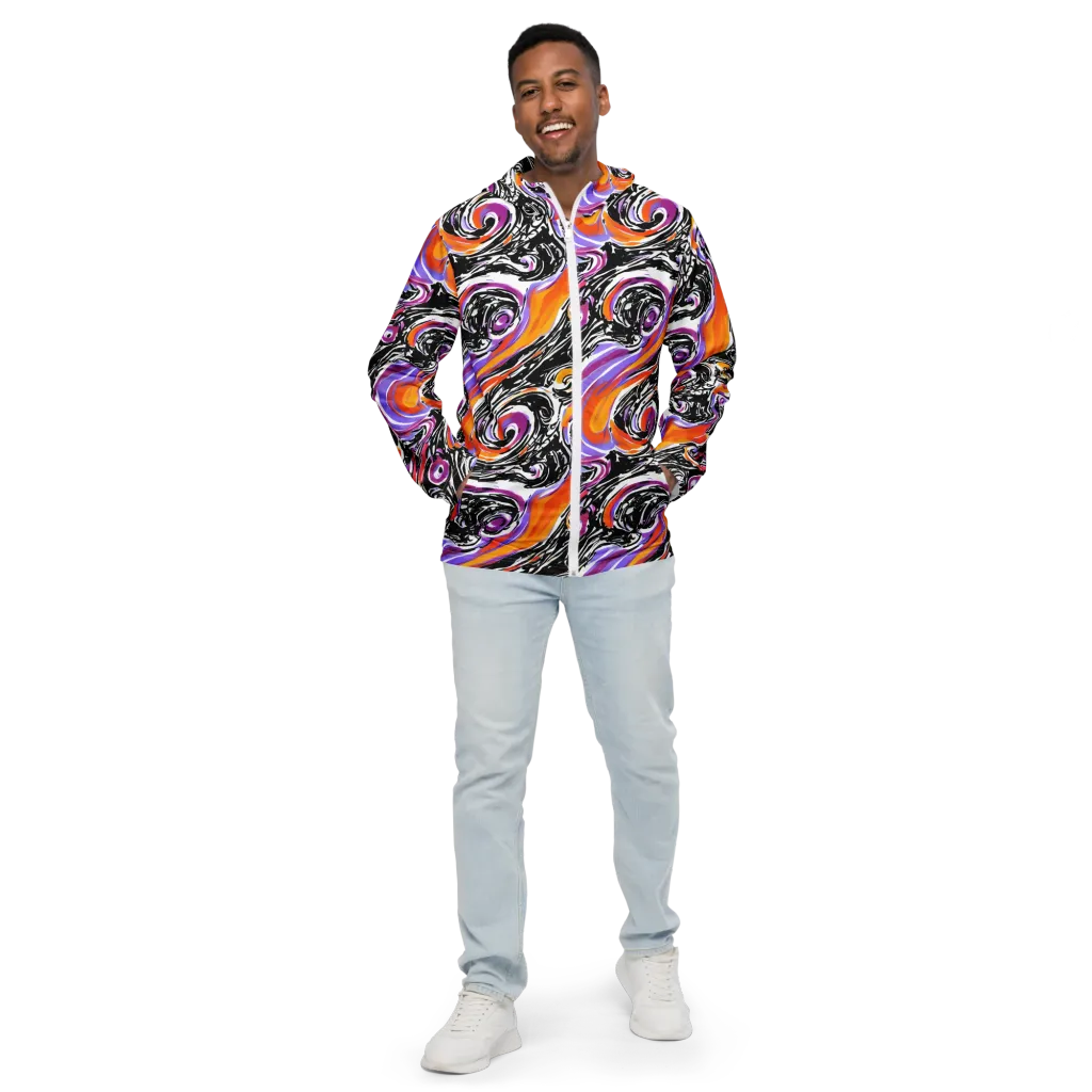 Inferno Spiral on Men's Windbreaker — Front