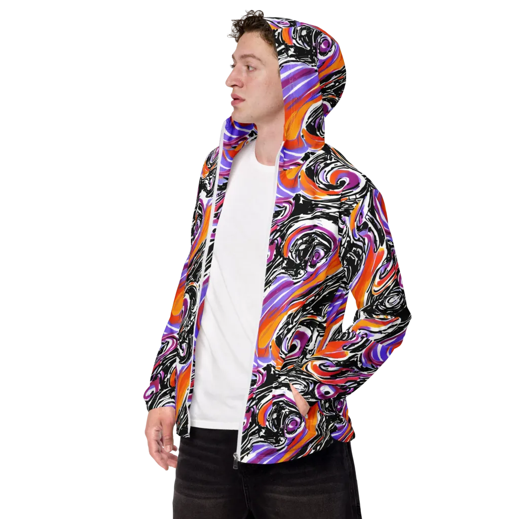Inferno Spiral on Men's Windbreaker — Left Front