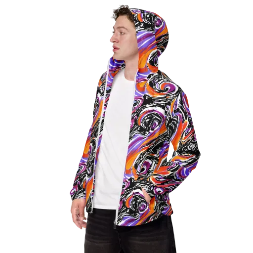 Inferno Spiral on a Men's Windbreaker