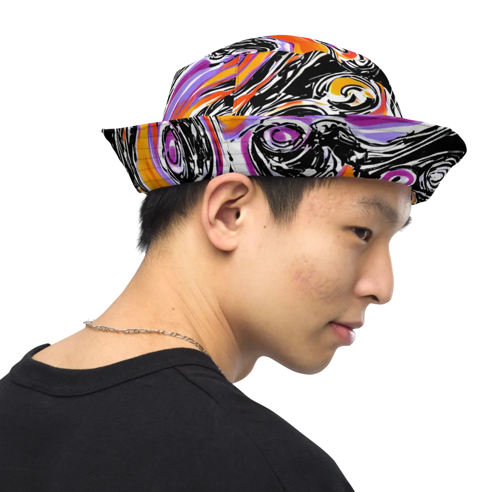 Inferno Spiral on Reversible Bucket Hat — Right Outside