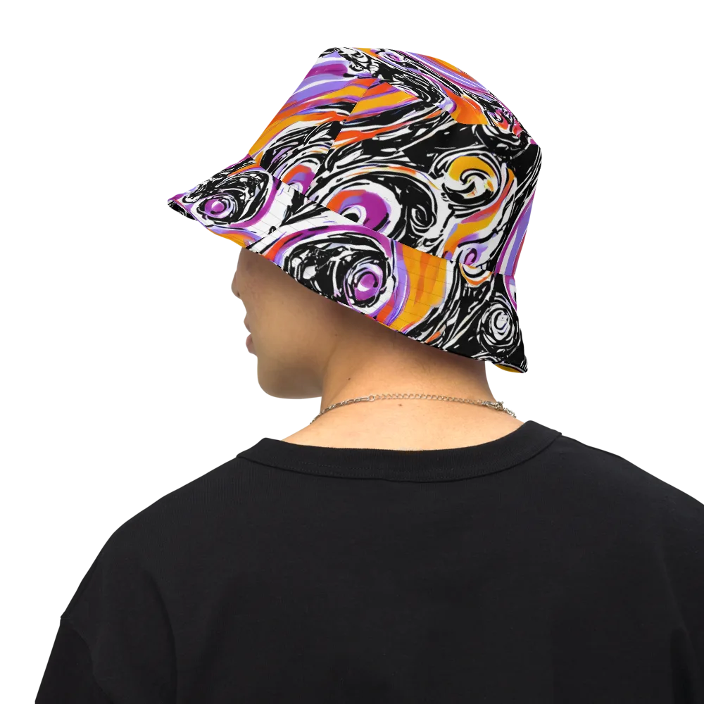 Inferno Spiral on Reversible Bucket Hat — Back Inside