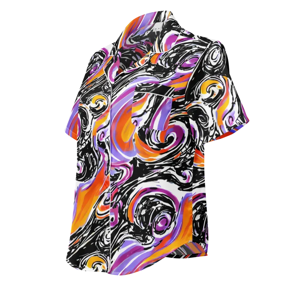 Inferno Spiral on Women's Short Sleeve Pajama Top — Left Front