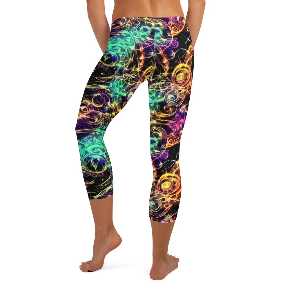 Radiant Spiral on Capri Leggings — Back