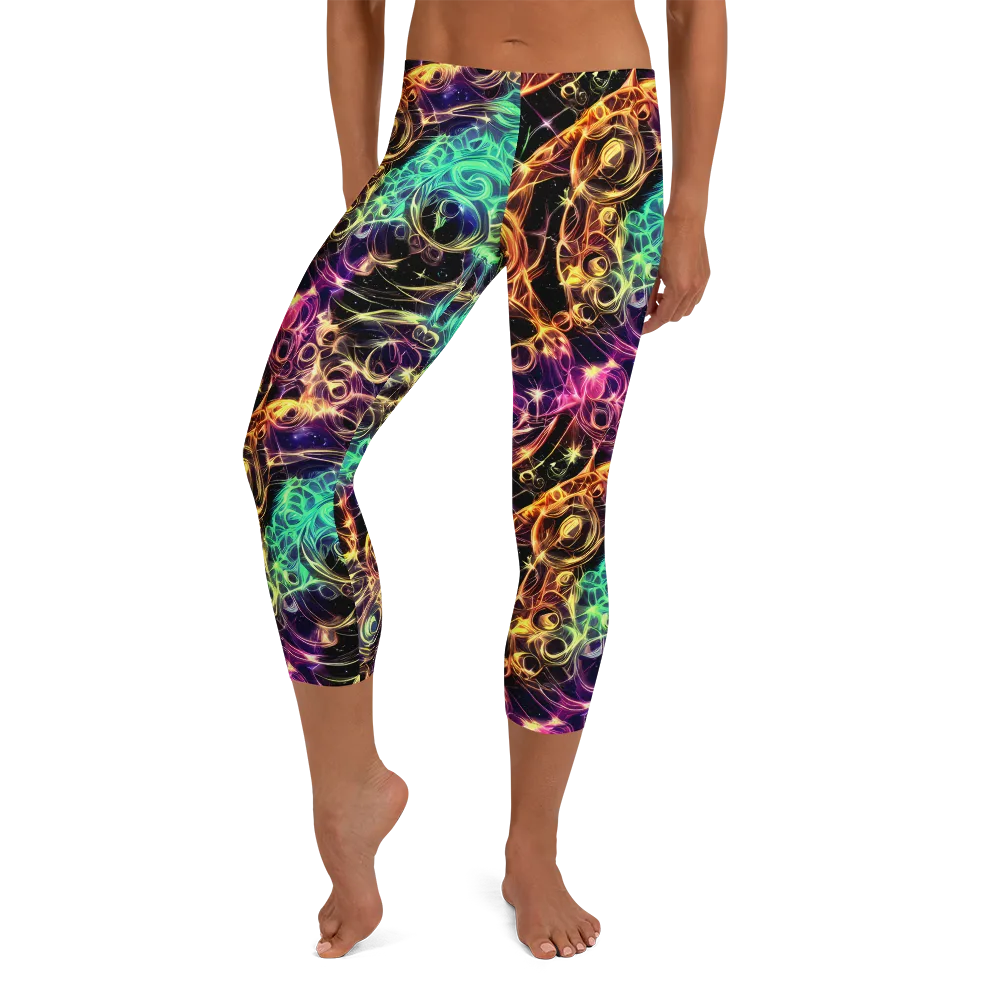 Radiant Spiral on Capri Leggings — Front