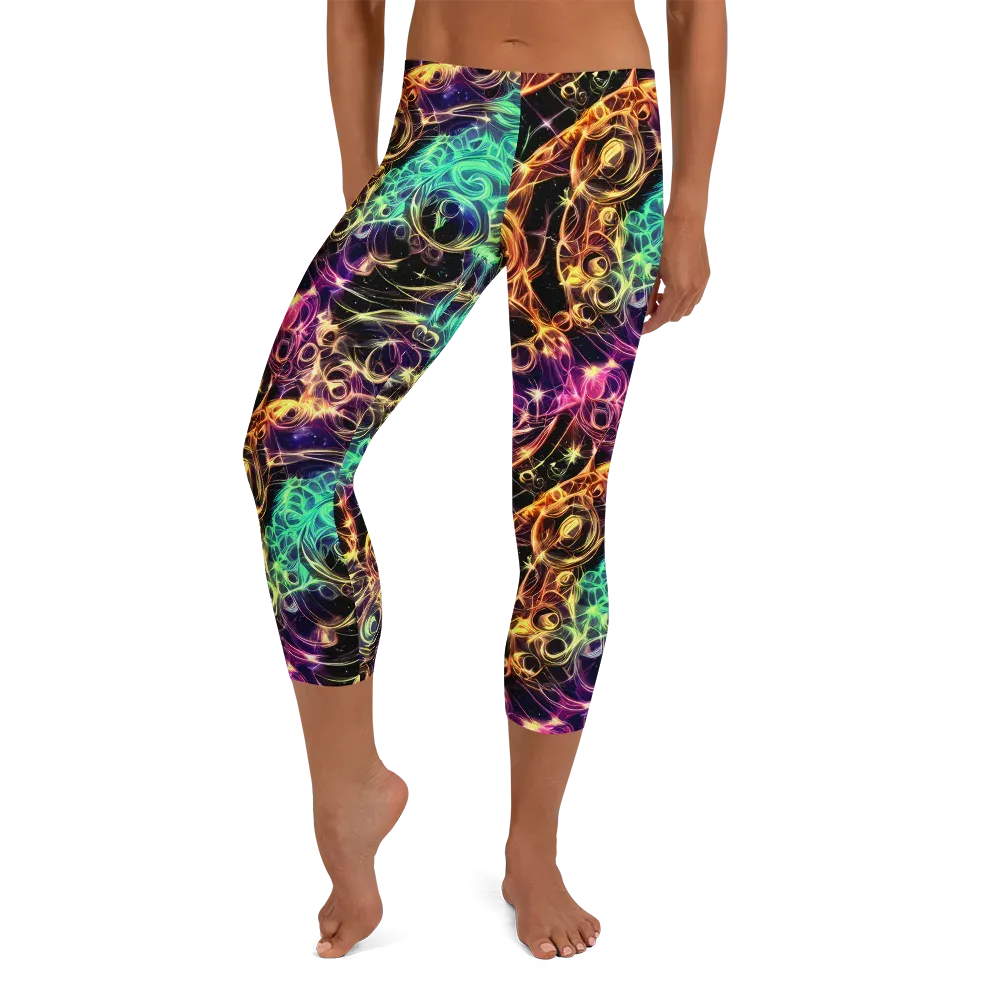 Radiant Spiral on Capri Leggings — Front