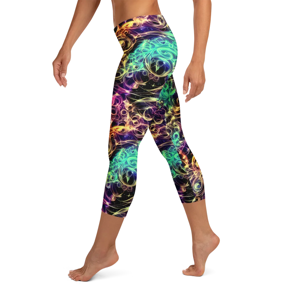 Radiant Spiral on Capri Leggings — Left