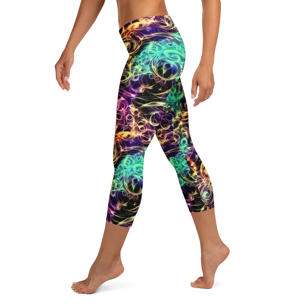 Radiant Spiral on Capri Leggings — Left