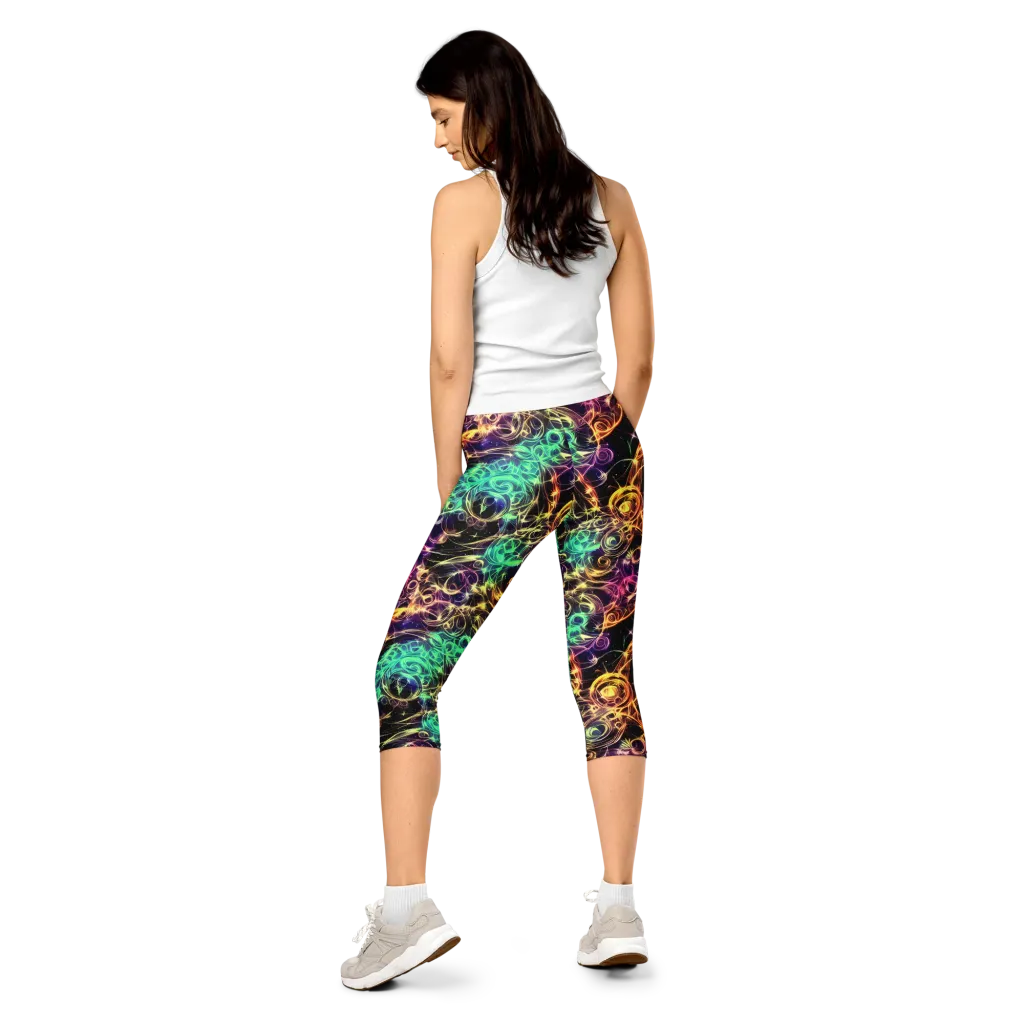 Radiant Spiral on Capri Leggings — Back