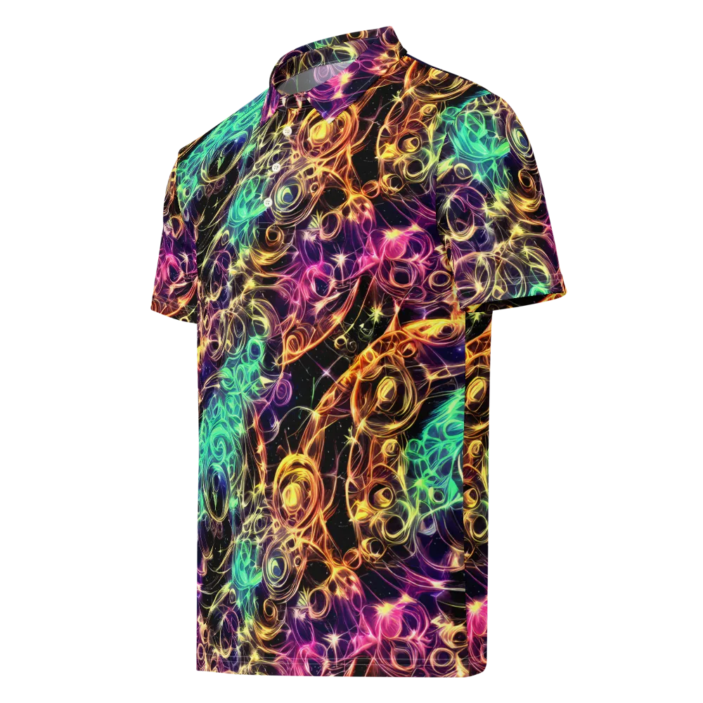 Radiant Spiral on Men's Slim Fit Polo Shirt — Left Front