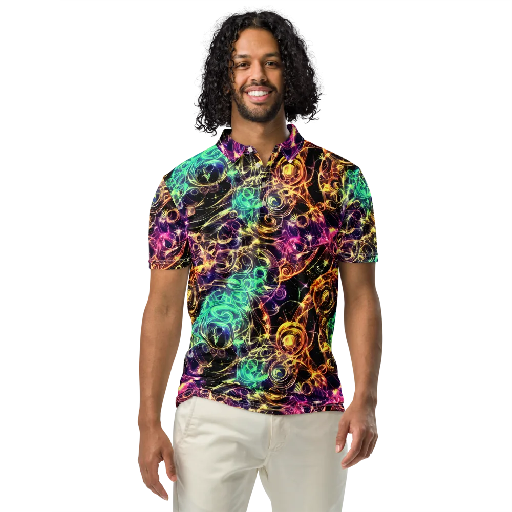 Radiant Spiral on Men's Slim Fit Polo Shirt — Front