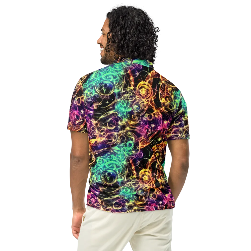 Radiant Spiral on Men's Slim Fit Polo Shirt — Back
