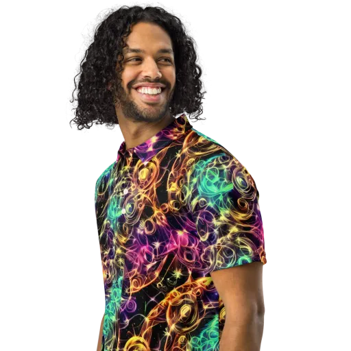 Radiant Spiral on a Men's Slim Fit Polo Shirt