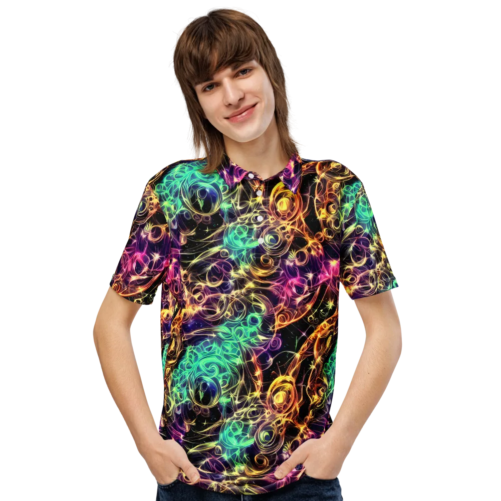 Radiant Spiral on Men's Slim Fit Polo Shirt — Front