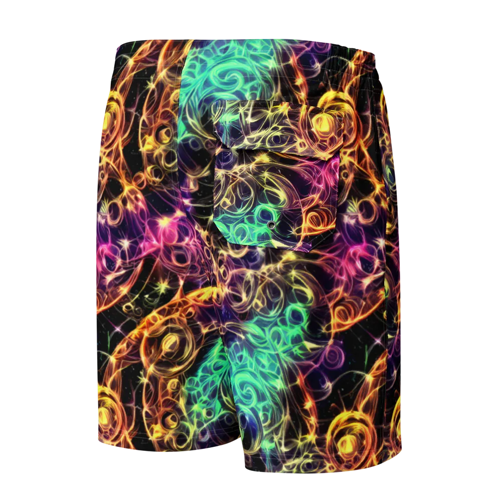 Radiant Spiral on Men's Board Shorts — Back
