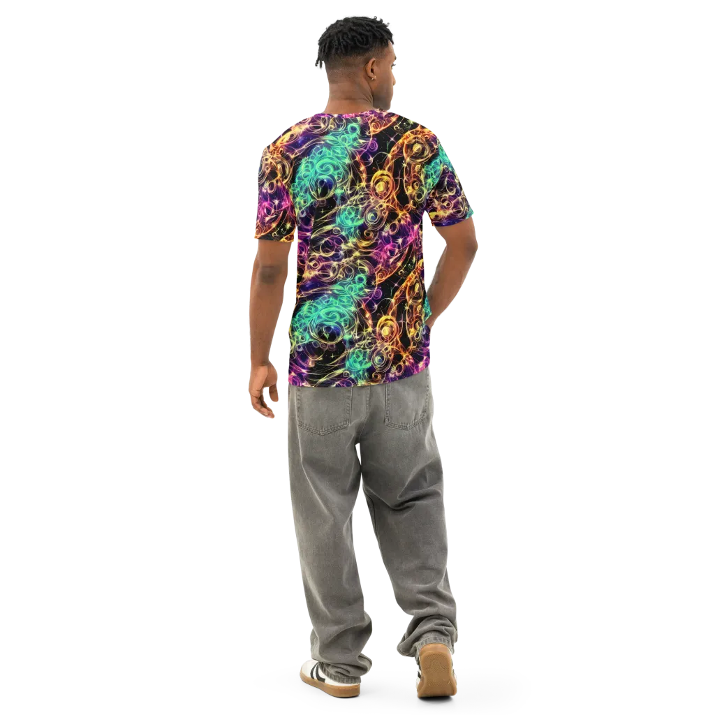 Radiant Spiral on Men's Cotton Crew Neck T-Shirt — Back