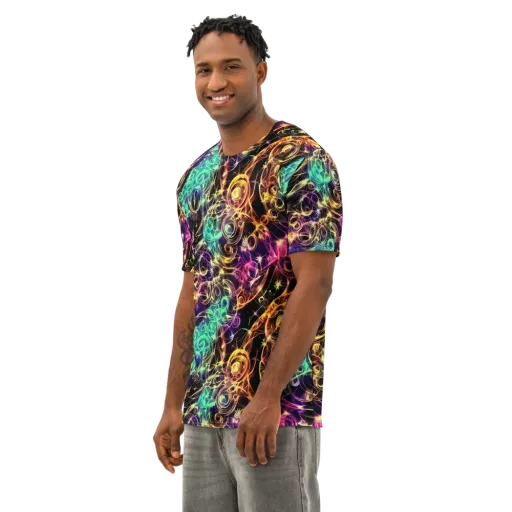 Radiant Spiral on a Men's Cotton Crew Neck T-Shirt
