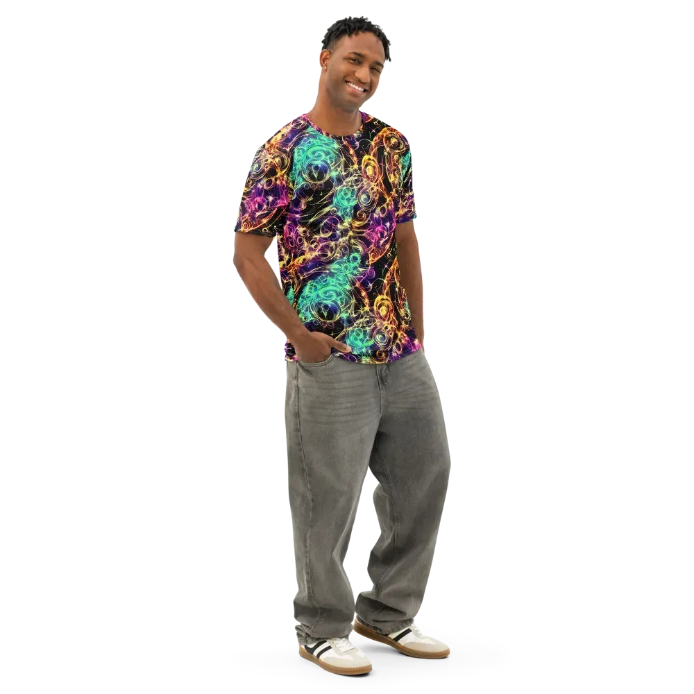 Radiant Spiral on Men's Cotton Crew Neck T-Shirt — Right Front