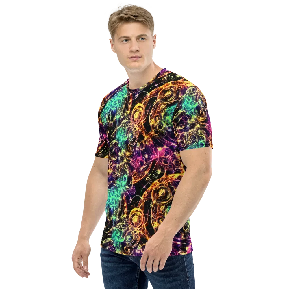 Radiant Spiral on Men's Crew Neck T-Shirt — Left