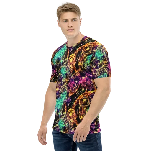 Radiant Spiral on a Men's Crew Neck T-Shirt