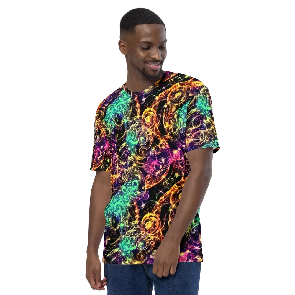 Radiant Spiral on Men's Crew Neck T-Shirt — Left