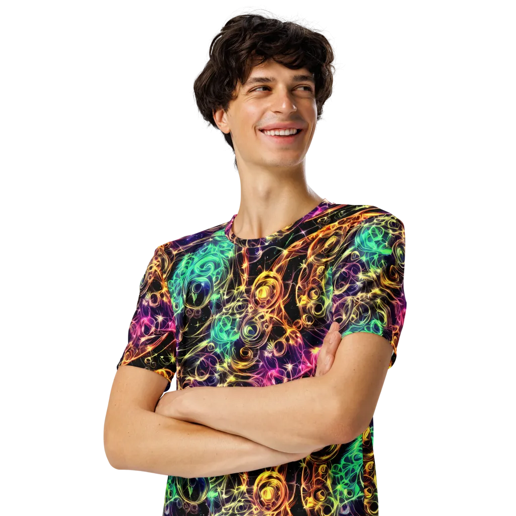 Radiant Spiral on Men's Crew Neck T-Shirt — Left Front