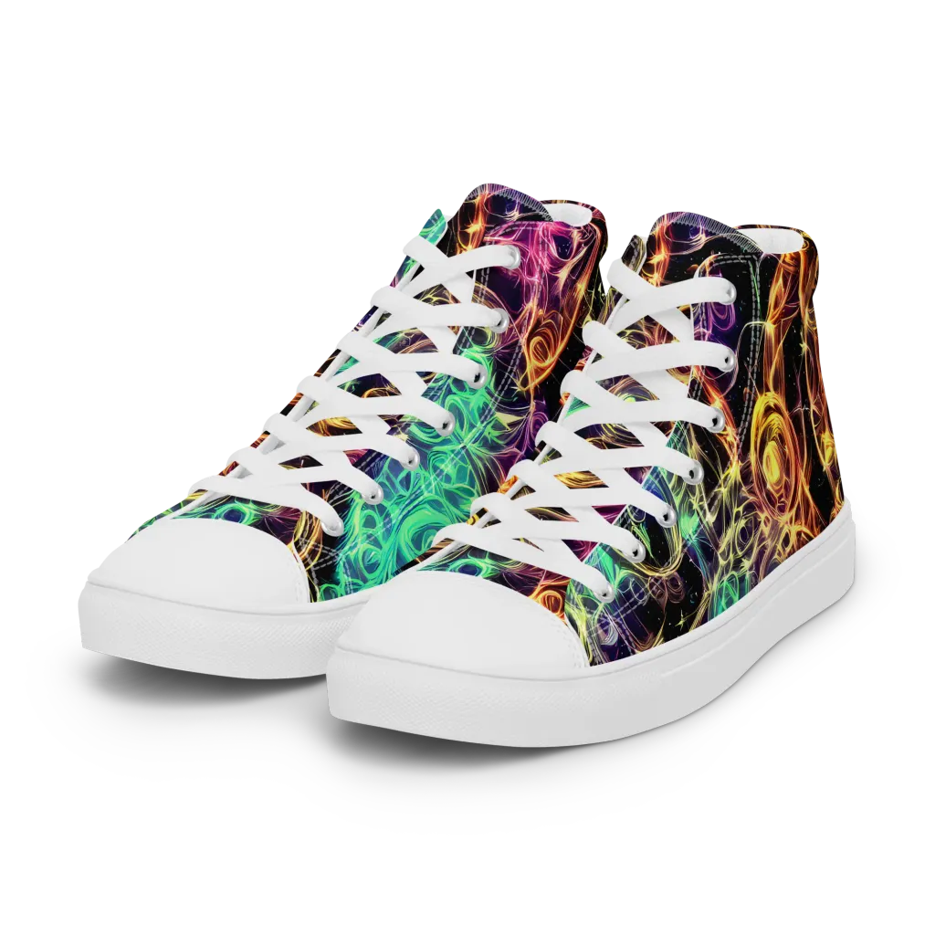 Radiant Spiral on Women's High Top Canvas Shoes — Left Front