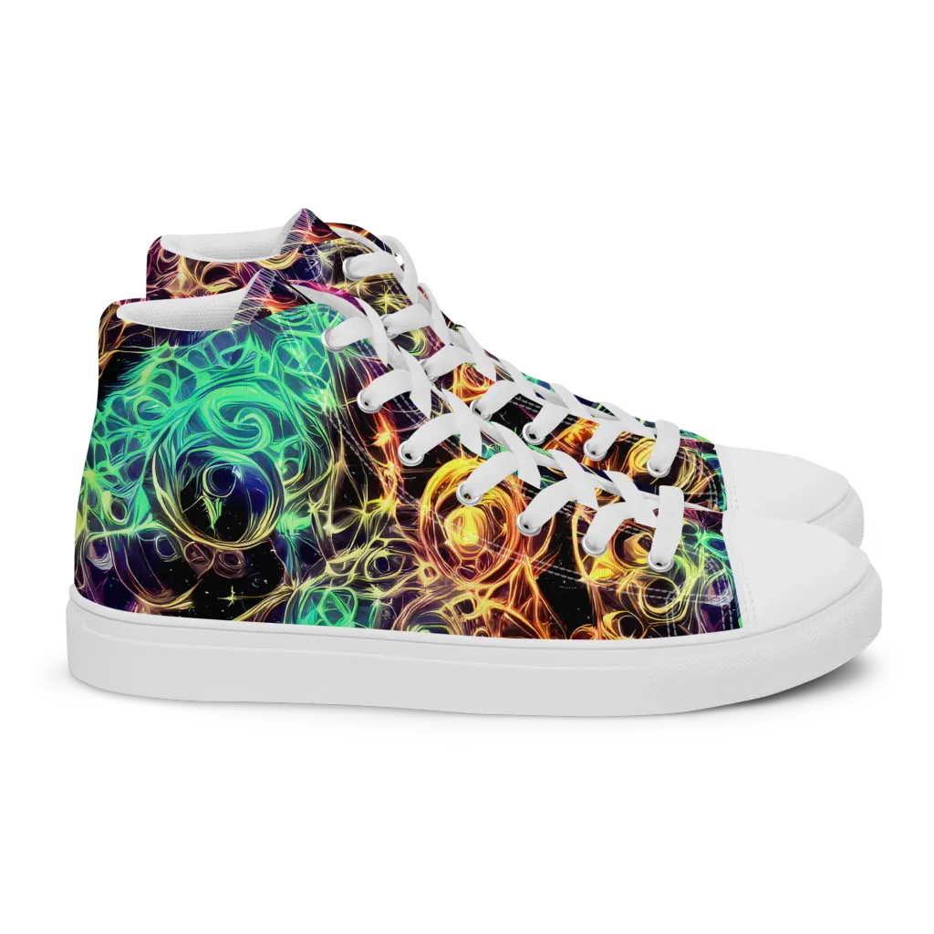Radiant Spiral on Women's High Top Canvas Shoes — Right