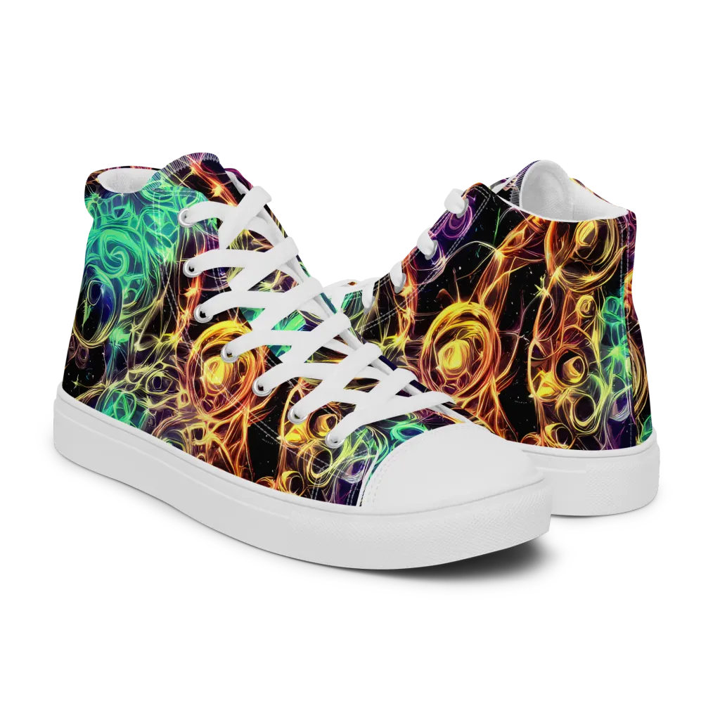 Radiant Spiral on Women's High Top Canvas Shoes — Right