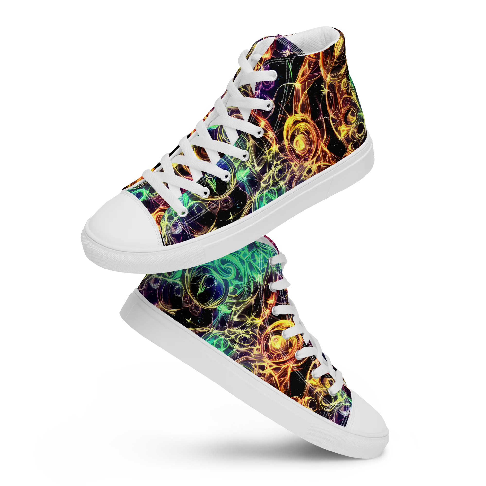 Radiant Spiral on Women's High Top Canvas Shoes — Front