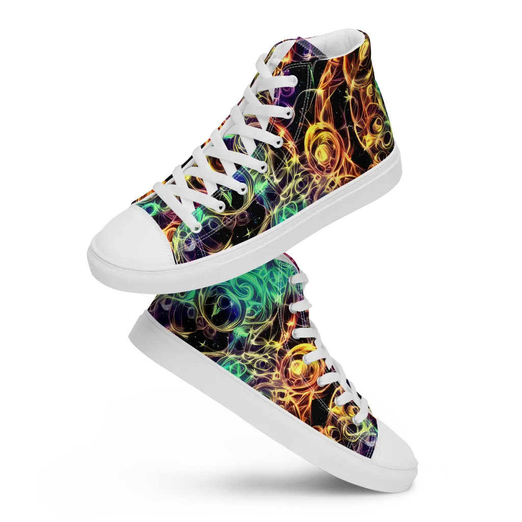 Radiant Spiral on Women's High Top Canvas Shoes — Front