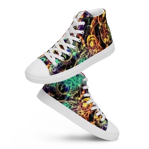 Radiant Spiral on a Women's High Top Canvas Shoes