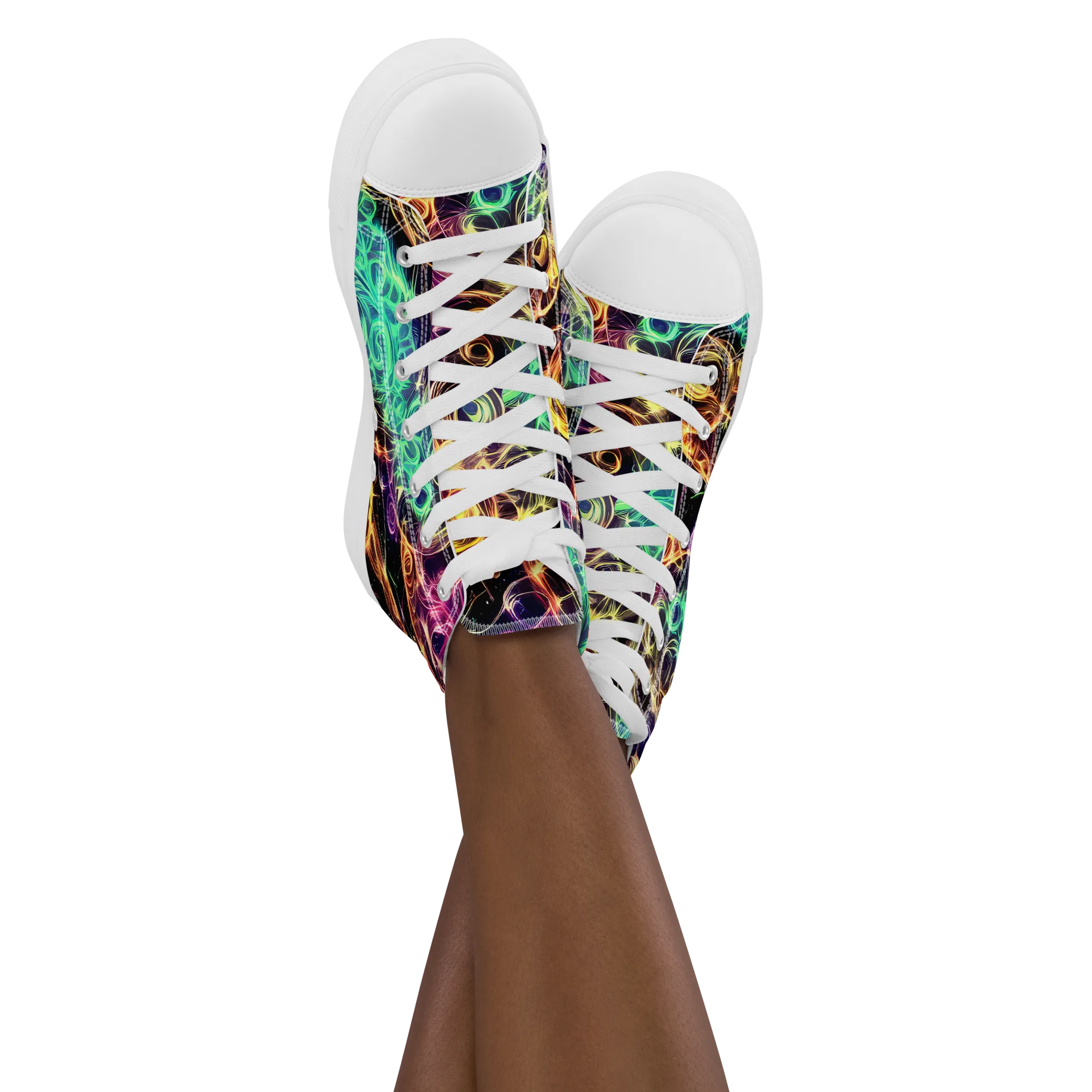 Radiant Spiral on Women's High Top Canvas Shoes — Front