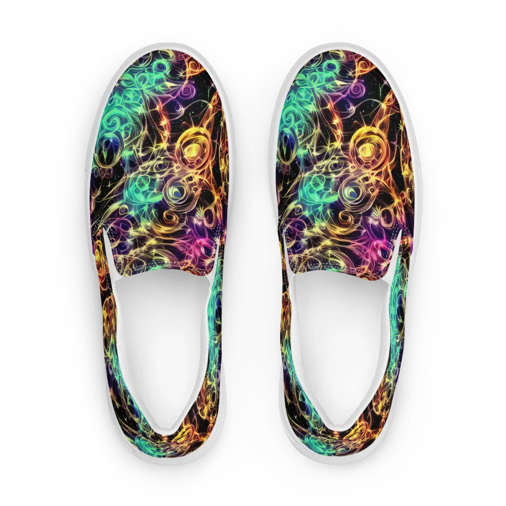 Radiant Spiral on Men's Slip-On Canvas Shoes — Front