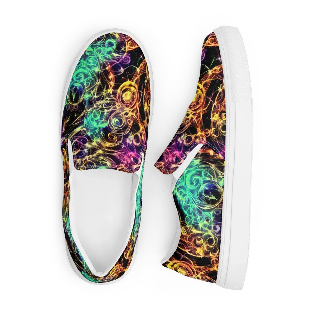 Radiant Spiral on Men's Slip-On Canvas Shoes — Front