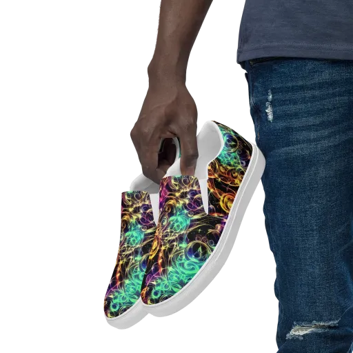 Radiant Spiral on a Men's Slip-On Canvas Shoes