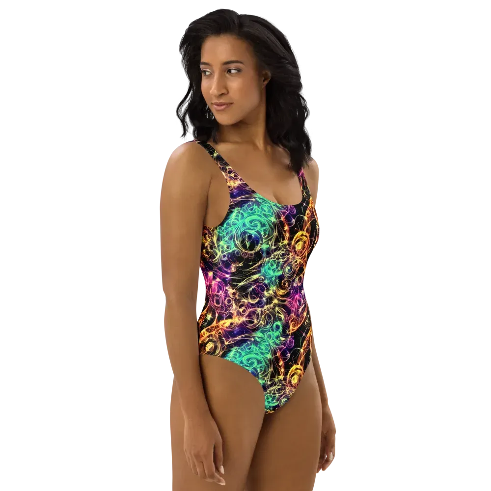 Radiant Spiral on One-Piece Swimsuit — Right