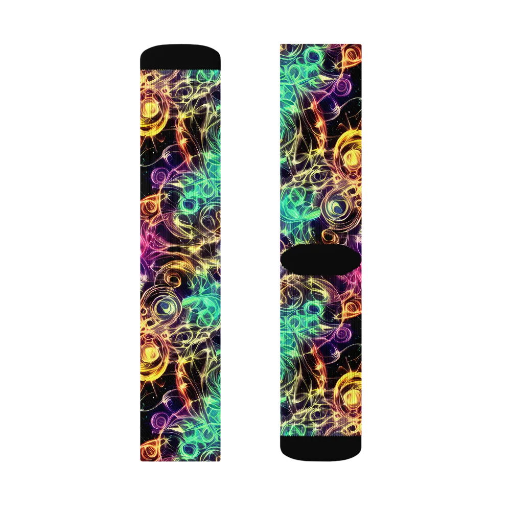 Radiant Spiral on Socks — Left Sock