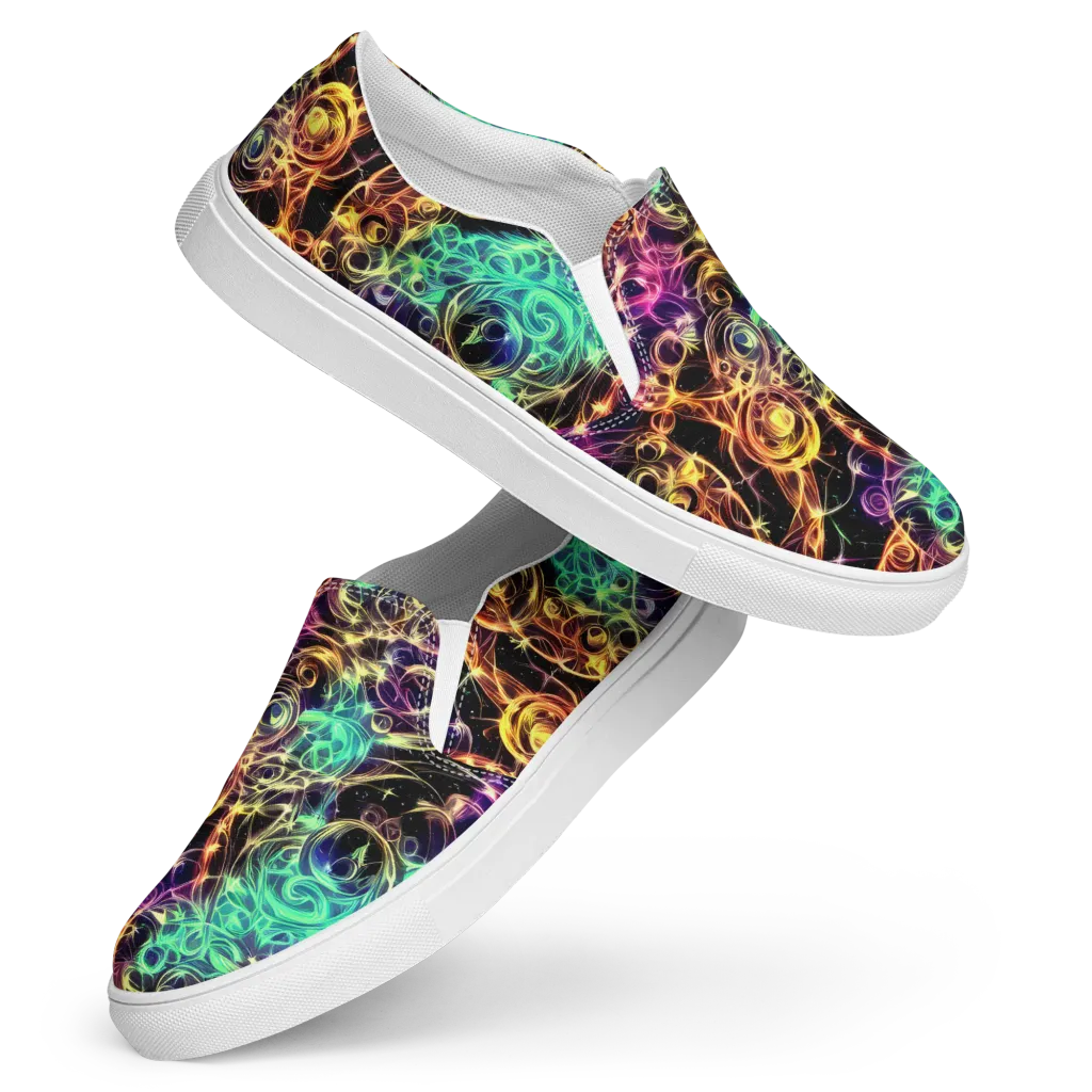 Radiant Spiral on Women's Slip-On Canvas Shoes — Front